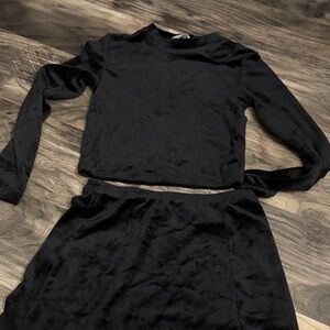 H&M Kids Black Velour skirt set